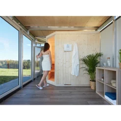 Biohort CASANOVA MED HØJREVENDT DØR SAUNA TRÆ Best
