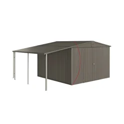Biohort EUROPA STR. 7 REDSKABSRUM KVARTSGRÅ METALLIC 9,48 M2^ Stålskure