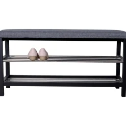 Boliginteriør BOLIGINTERIØR BÆNK SORT/GRÅ 34 X 100 CM New
