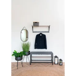 Boliginteriør BOLIGINTERIØR BÆNK SORT/GRÅ 34 X 100 CM New