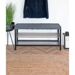 Boliginteriør BOLIGINTERIØR BÆNK SORT/GRÅ 34 X 100 CM New