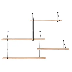 Boliginteriør BOLIGINTERIØR HYLDESYSTEM SORT/NATUR 62 X 17.50 X 99 CM^ Bolig Møbler