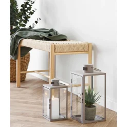 Boliginteriør BOLIGINTERIØR METAL LANTERNESÆT H25/H35 CM BEIGE Outlet