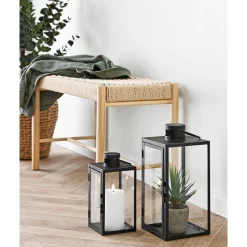 Boliginteriør BOLIGINTERIØR METAL LANTERNESÆT H25/H35 CM SORT Sale
