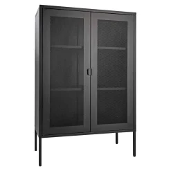 Boliginteriør BOLIGINTERIØR VITRINESKAB SORT 120 X 80 X 40 CM Outlet