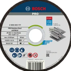 Bosch LIGE INOX, 1,0MM SKÆRESKIVE 125MM 10 STK^ Tilbehør Elværktøj