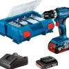 Bosch PRO GSB 18V-45 SLAGBOREMASKINE AKKU MED BATTERI OG LADER^ Bore- & Skruemaskiner