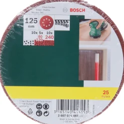 Bosch PROMOLINE EXC SLIBERONDEL Ø125 MM K80/K120/K240 25 STK^ Tilbehør Elværktøj