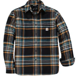 Carhartt FLANNEL LONG-SLEEVE PLAID SHIRT SKJORTE L SORT Clearance