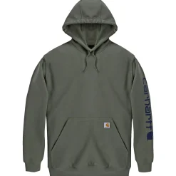 Carhartt LOOSE FIT MIDWEIGHT LOGO SLEEVE GRAPHIC SWEATSHIRT HÆTTETRØJE XL GRØN^ Trøjer & T-Shirts
