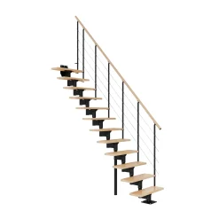 Dolle BOSTON PLADSBESP. TRAPPE SORT BØG SHAPE 6 GELÆNDER 12 TRIN New
