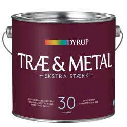 Dyrup 30 EKSTRA STÆRK TRÆ- OG METALMALING 2,25 L HVID^ Træ- & Metalmaling