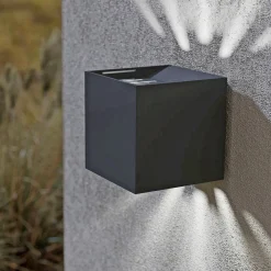 Eglo CALPINO 2 UDENDØRS VÆGLAMPE SORT 2X3,3W New