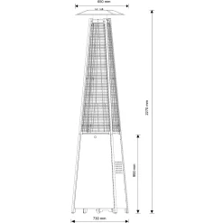 F&H Com PYRAMIDE TERRASSEVARMER SORT 5000-12000 WATT Outlet