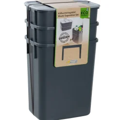 G. funder 2X12 L., 1X7 L. AFFALDSSORTERING GRÅ 265X440X190MM. Outlet