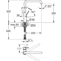 Grohe ESSENCE KØKKENARMATUR MAT SORT^ Køkkenarmaturer