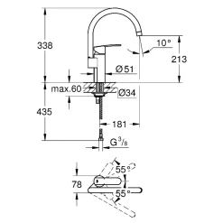 Grohe KØKKENARMATUR KROM Outlet