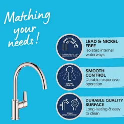 Grohe START EDGE QUICKFIX, C-TUD KØKKENARMATUR KROM Sale