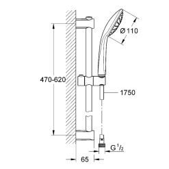 Grohe VITALIO JOY 110 MONO 27322000 BRUSERSTANGSÆT KROM New