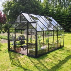 Halls ICON 8 DRIVHUS EKSKL. SOKKEL 3 MM DELT GLAS SORT 9,7 M2^ Drivhuse