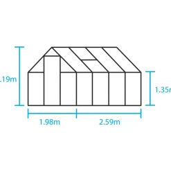 Halls QUBE 68 DRIVHUS 3 MM HÆRDET GLAS HELE BANER SORT 5 M² Outlet