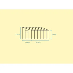 Halls QUBE LEAN-TO 612 VÆGDRIVHUS 3 MM HÆRDET GLAS SORT 7,1 M2^ Vægdrivhuse