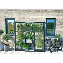 Halls QUBE LEAN-TO 26 VÆGDRIVHUS 3 MM HÆRDET GLAS SORT 1,2 M² Best