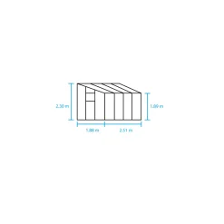 Halls QUBE LEAN-TO 68 VÆGDRIVHUS 3 MM HÆRDET GLAS SORT 4,7 M2^ Vægdrivhuse
