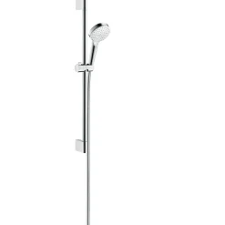 Hansgrohe CROMETTA 1JET ECOSMART BRUSERSTANGSÆT HVID/FORKROMET^ Brusestangssæt
