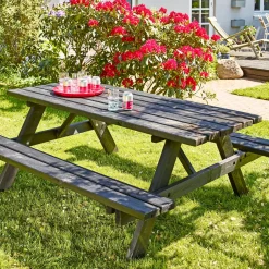 Hortus 801-056PC BORDBÆNKESÆT SORT^ Bord- & Bænkesæt