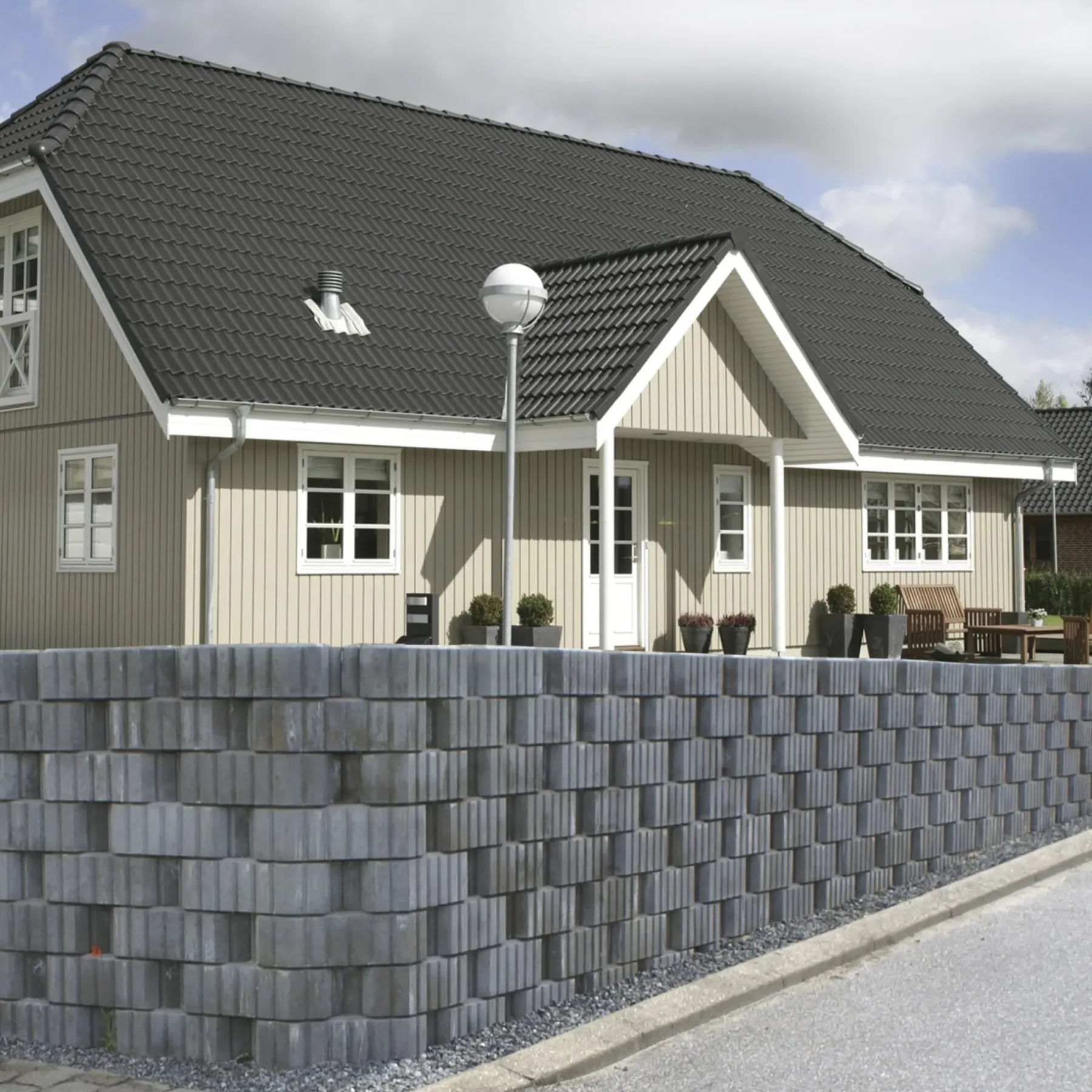 IBF PLANTESTEN TYPE 8 STØTTEMUR 15 X 50 X 25 CM SORT/ANTRACIT New