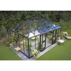 Juliana GRAND OASE DRIVHUS 3 MM HÆRDET GLAS HELE BANER ANTRACIT 25,6 M2 Sale