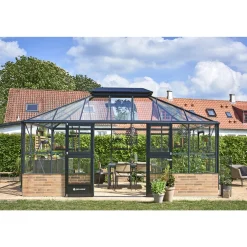Juliana GRAND OASE MUR ORANGERI 3 MM HÆRDET GLAS HELE BANER ANTRACIT 18,8 M2^ Orangerier