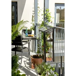 Juliana URBAN BALCONY VÆGDRIVHUS 4 MM HÆRDET GLAS HELE BANER SORT 0,16 M²^ Vægdrivhuse