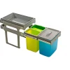 Juvel TANK40-3 AFFALDSSORTERING GRÅ. BEHOLDERE I 3 FARVER 1X16L, 2X8L^ Boligindretning