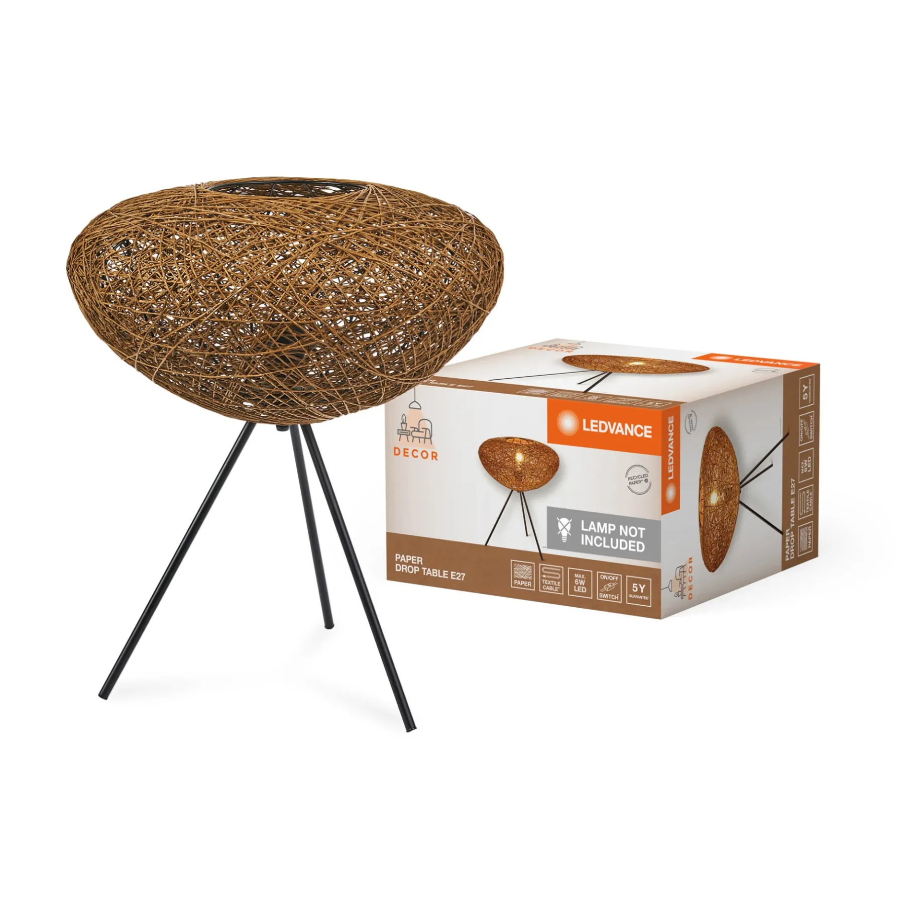 LEDVANCE DECOR DROP BORDLAMPE BEIGE 26,3 CM Best