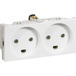 LK Fuga STIKKONTAKT HVID DOBBELT MODUL M/JORD Discount
