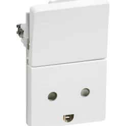 LK Fuga STIKKONTAKT M/AFBRYDER HVID 1 1/2 MODUL M/JORD^ Stikkontakter & Afbrydere