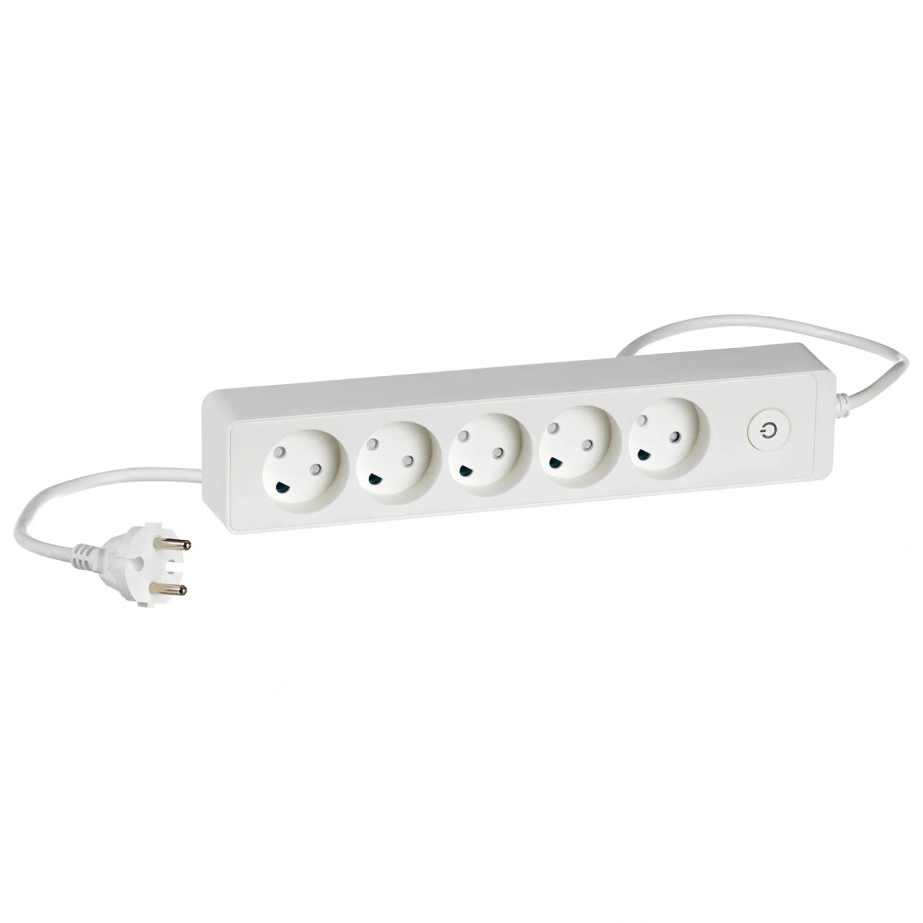 LK STIKDÅSE 5 UDTAG U/JORD M/AFBRYDER HVID 1,5 M KABEL Online