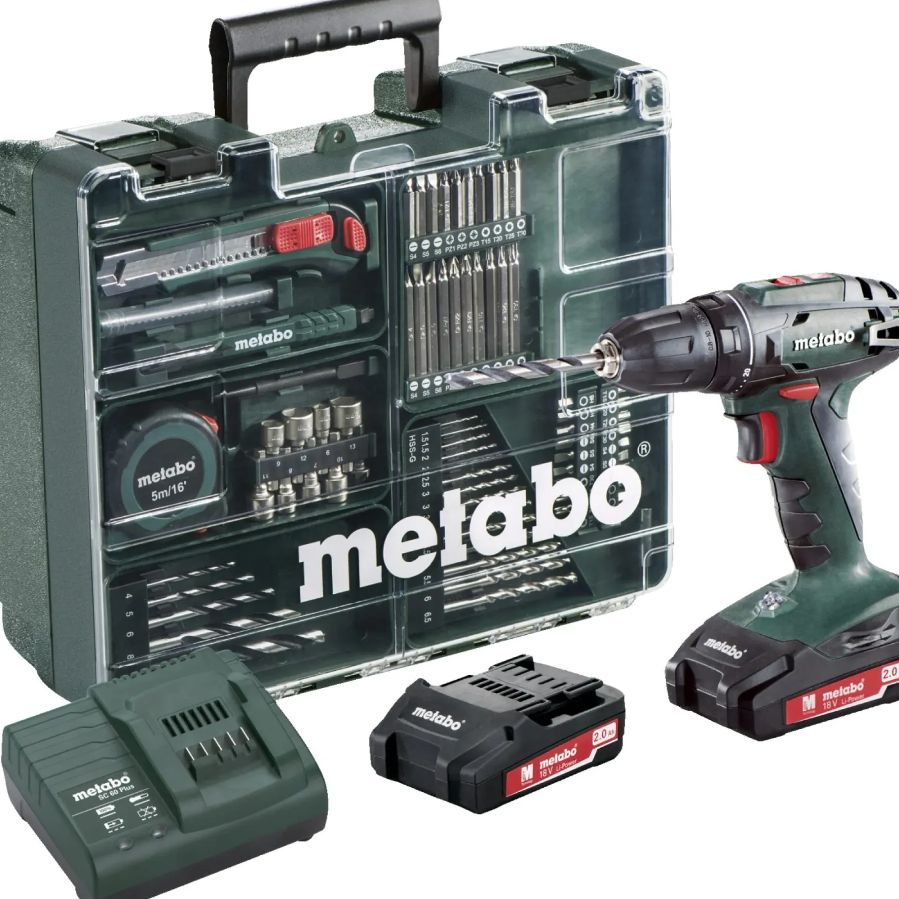 Metabo BS 18 10 MM 2X2,0 WORKSHOP BORE-/SKRUEMASKINE AKKU MED BATTERI OG LADER Online