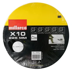 Millarco SLIBERONDEL Ø225 MM K100/K120/K150/K180/K240 10 DELE^ Tilbehør Elværktøj