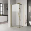 Milobad MESSING PROFIL BRUSEDØR KLART GLAS 90 CM^ Brusevægge
