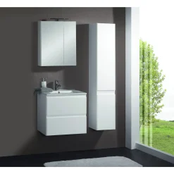 Milobad RENO HØJSKAB HVID HØJGLANS 30 X 157 CM^ Badeværelsesmøbler
