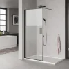 Milobad SORT PROFIL BRUSEVÆG KLART GLAS 90 CM^ Brusevægge