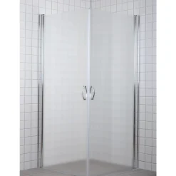 Milobad 90X90X195 CM LIGE BRUSEHJØRNE FROST 90 CM Outlet