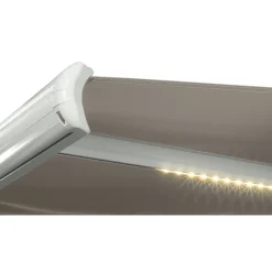 Outfit LIANA M/LED MARKISE M/MOTOR TAUPE/HVID 350 CM^ Parasoller & Markiser