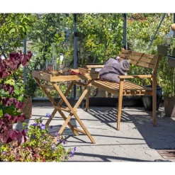 Outrium BENSTEL TIL SERVERINGSBAKKE NATUR TEAK^ Tilbehør Havemøbler