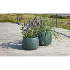 Outrium CALI HAVEKRUKKE FIBERCEMENT SORT/GRØN Ø55XH37CM^ Havekrukker