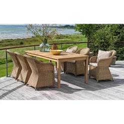 Outrium GILI/SYMI MED 6 STOLE HAVEMØBELSÆT TEAK/NATUR^ Havemøbelsæt