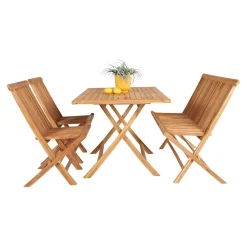 Outrium JAVA/SYROS BORD + 2 STOLE + BÆNK HAVEMØBELSÆT TEAK^ Havemøbelsæt